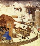 LIMBOURG brothers Les trs riches heures du Duc de Berry: Fevrier (February), detail g Germany oil painting artist